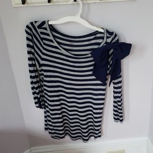 Navy blue and grey stripped shirt